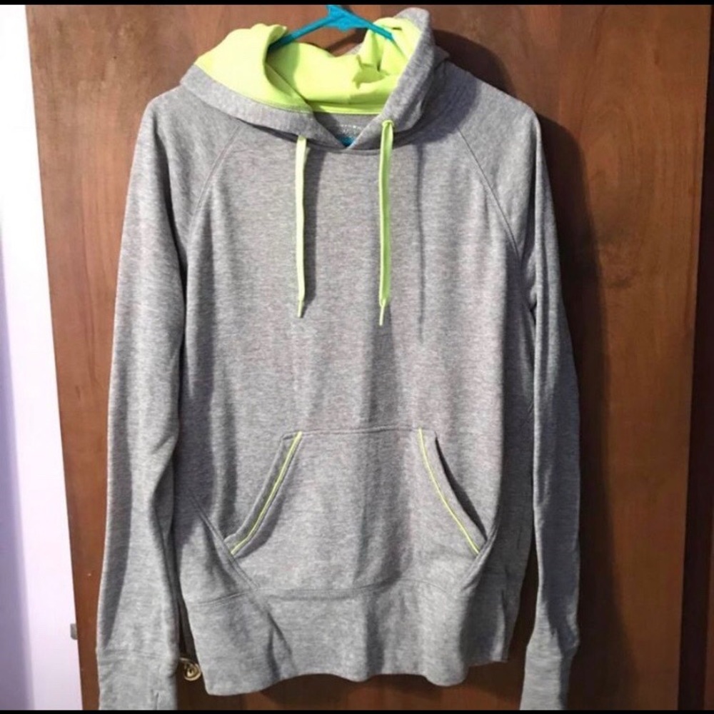 Women’s Gray & Neon Green Hoodie Size Large!
